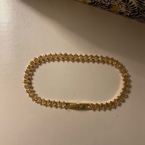 7CT Marquise Cut Champagne Lab Created Diamond Tennis Bracelet 14K GP